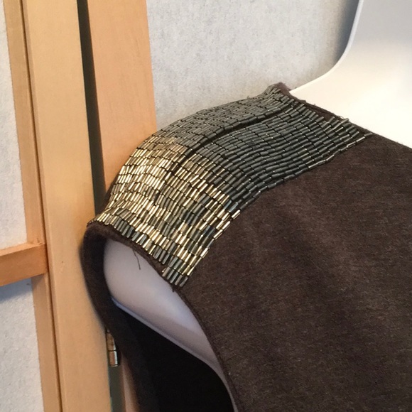 90s Susan Lazar shell top w/ beaded shoulder, S/M - Picture 3 of 9